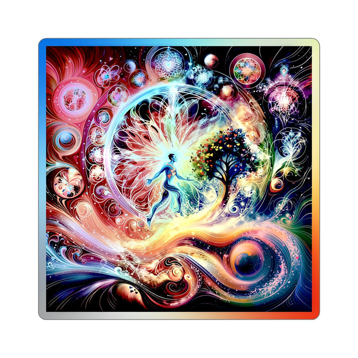 Cosmic Vibrant Energy - Holographic Die-Cut Sticker - Paper products - g(0D·IO) - 3" × 3" - Die-Cut - Holographic