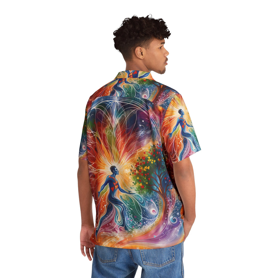 Cosmic Vibrant Energy - Men's Hawaiian Shirt - All Over Prints - g(0D·IO) - S - Black -