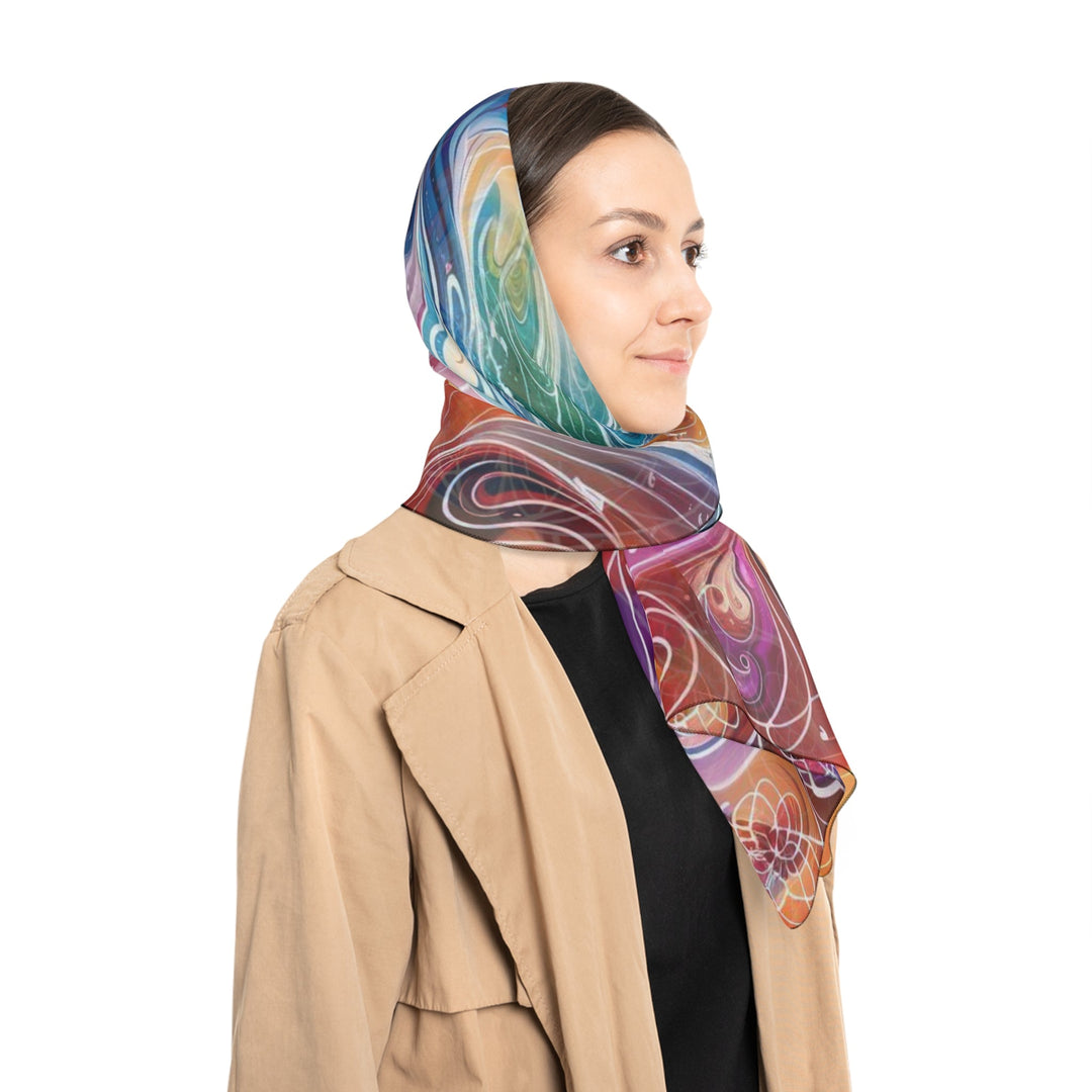 Cosmic Vibrant Energy - Poly Scarf - Accessories - g(0D·IO) - Poly chiffon - 50" × 50" -