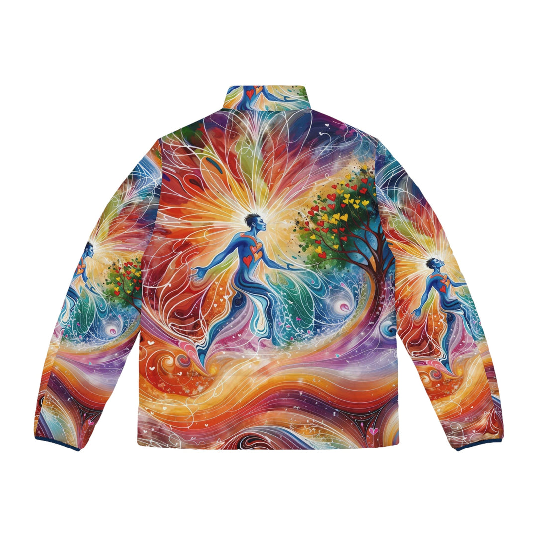 Cosmic Vibrant Energy - Puffer Jacket - All Over Prints - g(0D·IO) - S - Black zipper -