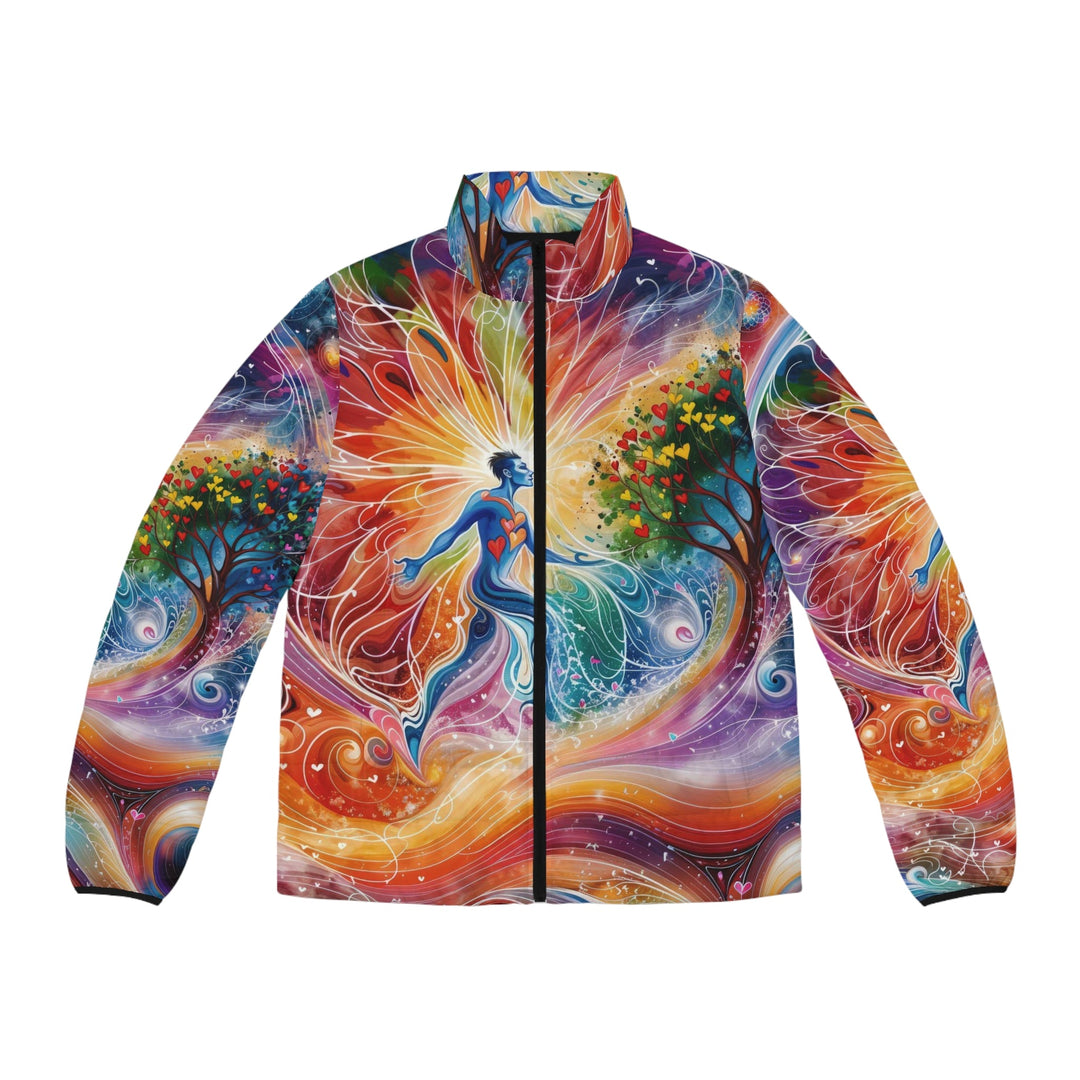 Cosmic Vibrant Energy - Puffer Jacket - All Over Prints - g(0D·IO) - S - Black zipper -