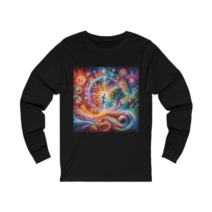 Cosmic Vibrant Energy - Unisex Jersey Long Sleeve Tee - Long-sleeve - g(0D·IO) - S - Black -