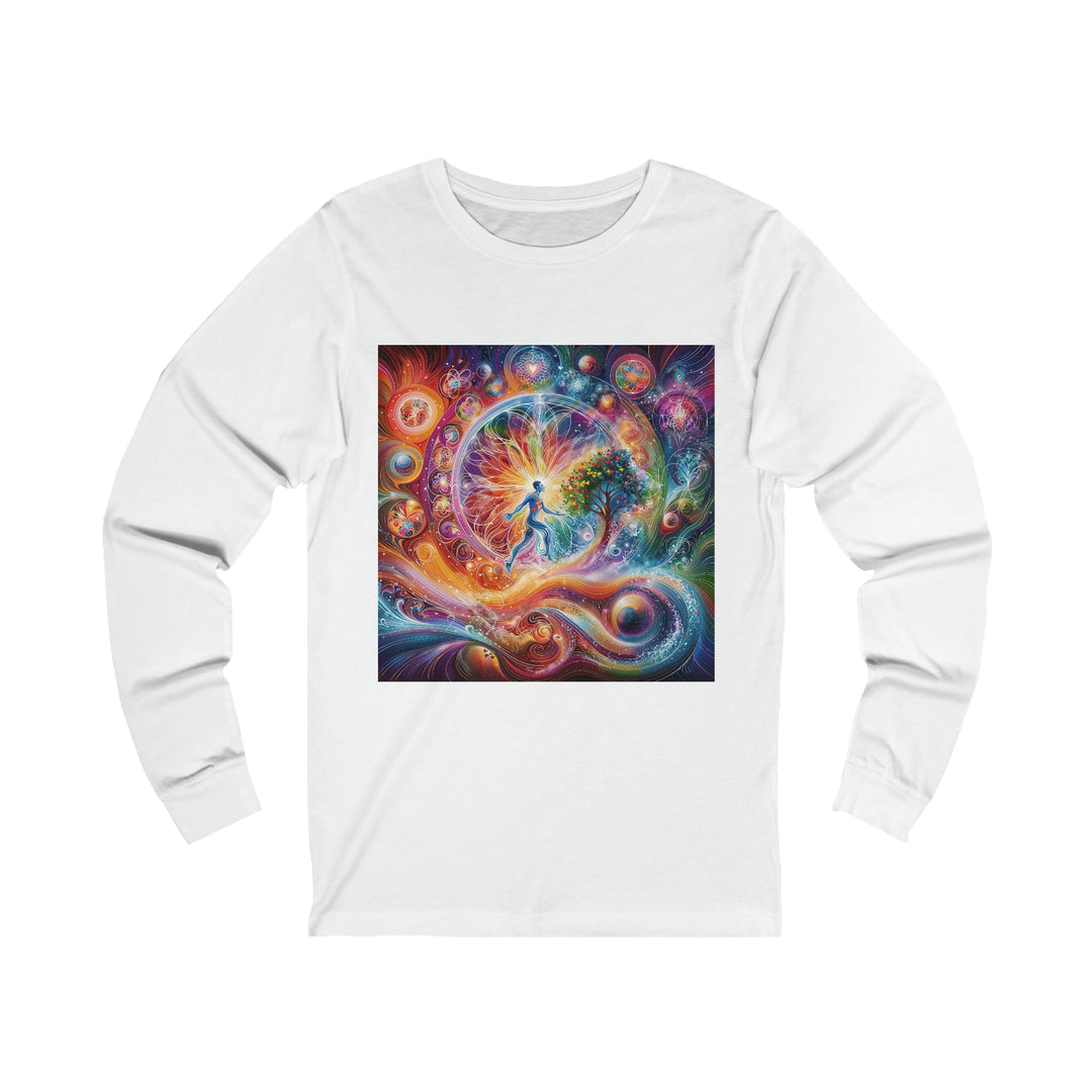 Cosmic Vibrant Energy - Unisex Jersey Long Sleeve Tee - Long-sleeve - g(0D·IO) - S - White -