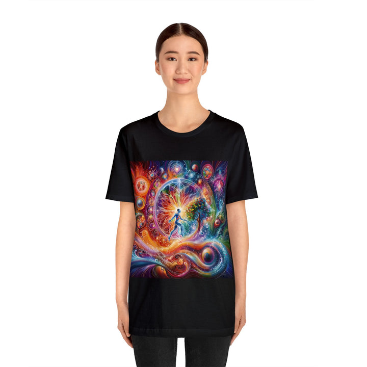 Cosmic Vibrant Energy - Unisex Jersey Short Sleeve Tee - T-Shirt - g(0D·IO) - Black - S -