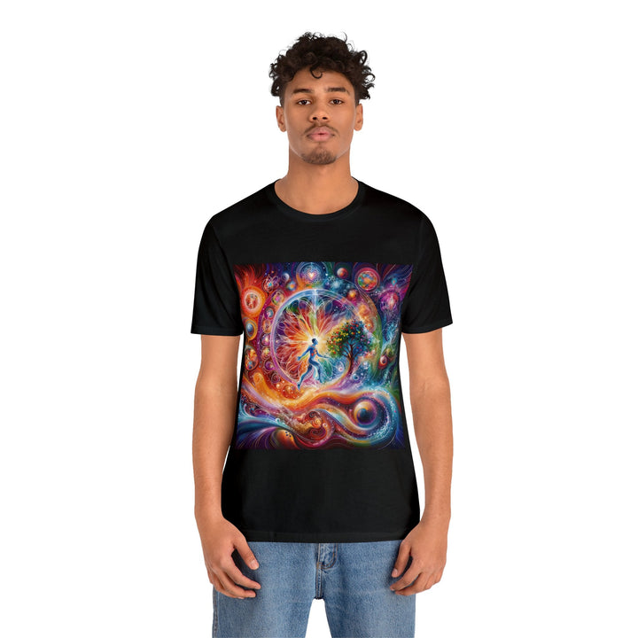 Cosmic Vibrant Energy - Unisex Jersey Short Sleeve Tee - T-Shirt - g(0D·IO) - Black - S -