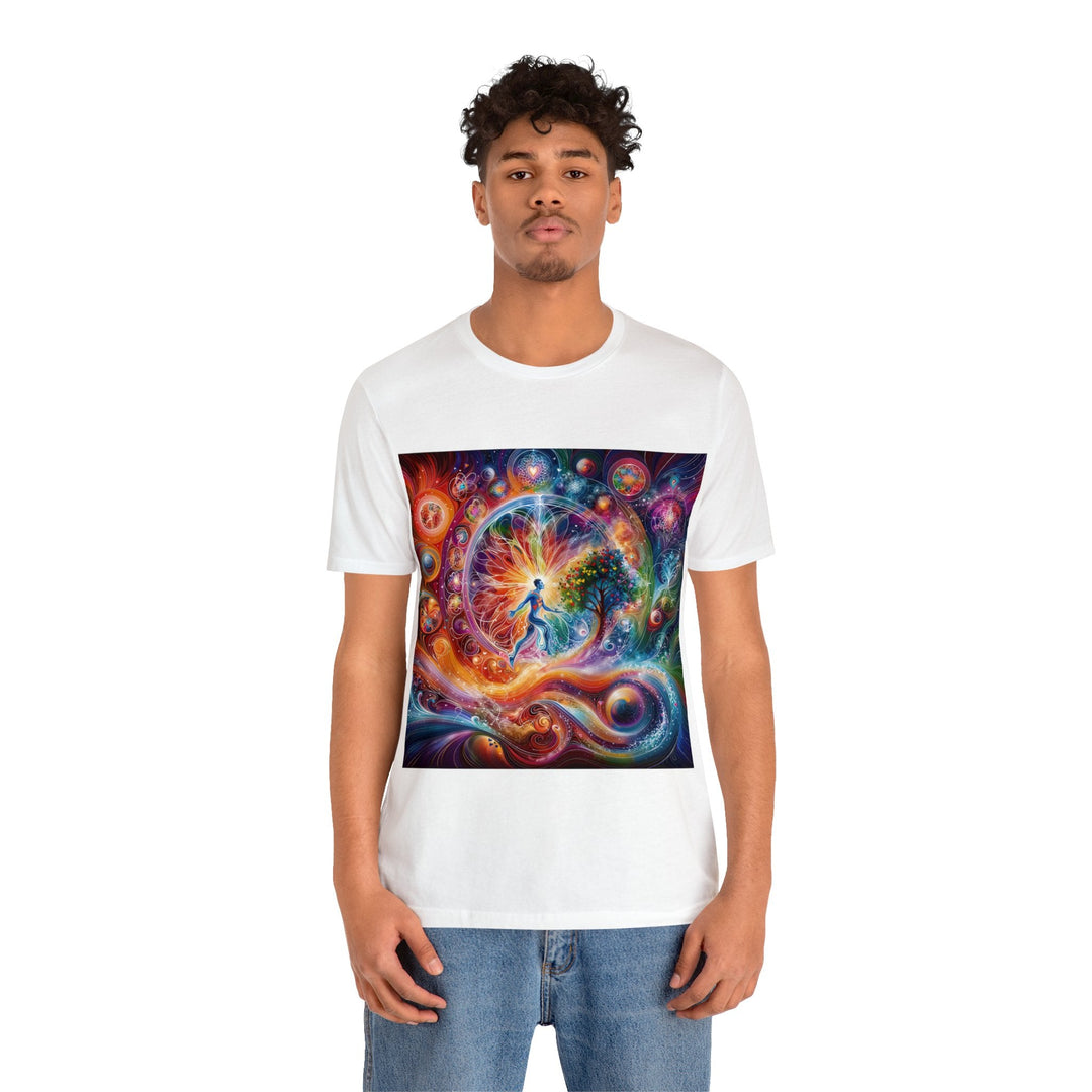 Cosmic Vibrant Energy - Unisex Jersey Short Sleeve Tee - T-Shirt - g(0D·IO) - Black - S -