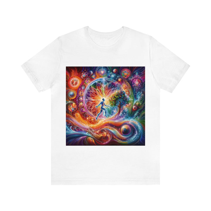 Cosmic Vibrant Energy - Unisex Jersey Short Sleeve Tee - T-Shirt - g(0D·IO) - White - S -