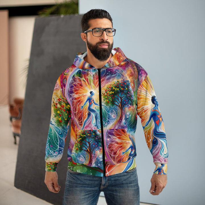 Cosmic Vibrant Energy - Unisex Zip Hoodie - All Over Prints - g(0D·IO) - XS - -