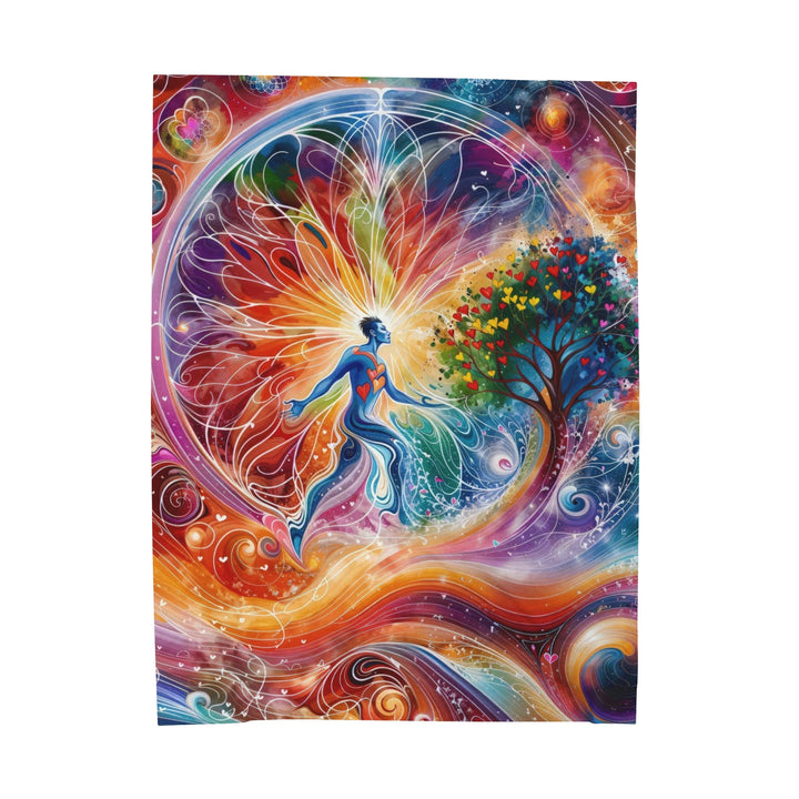 Cosmic Vibrant Energy - Velveteen Plush Blanket - All Over Prints - g(0D·IO) - 60" × 80" - -