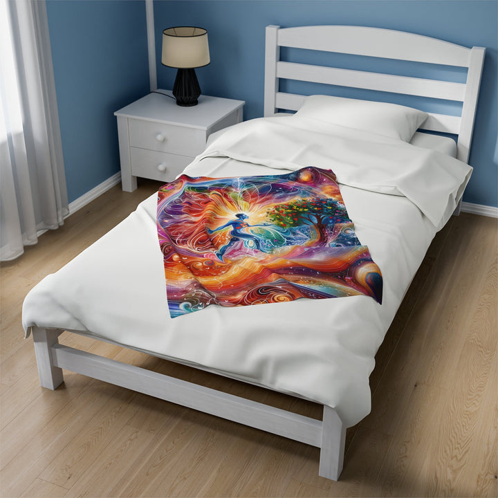 Cosmic Vibrant Energy - Velveteen Plush Blanket - All Over Prints - g(0D·IO) - 30" × 40" - -