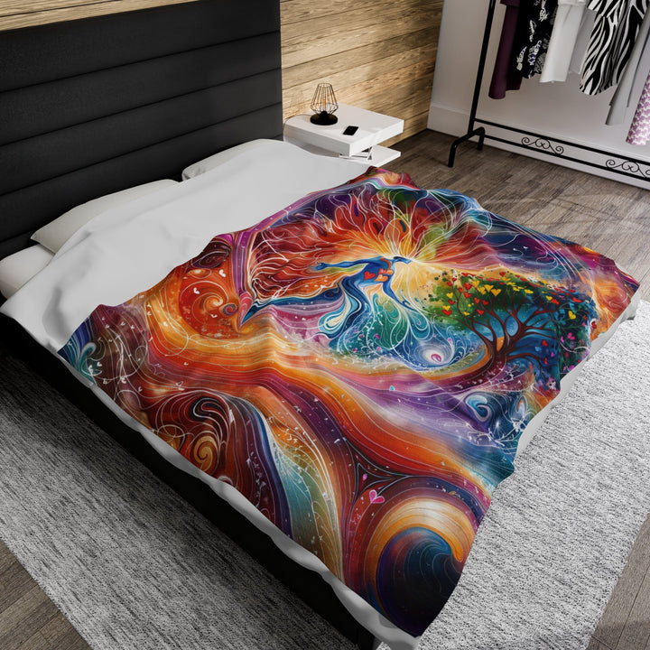 Cosmic Vibrant Energy - Velveteen Plush Blanket - All Over Prints - g(0D·IO) - 30" × 40" - -