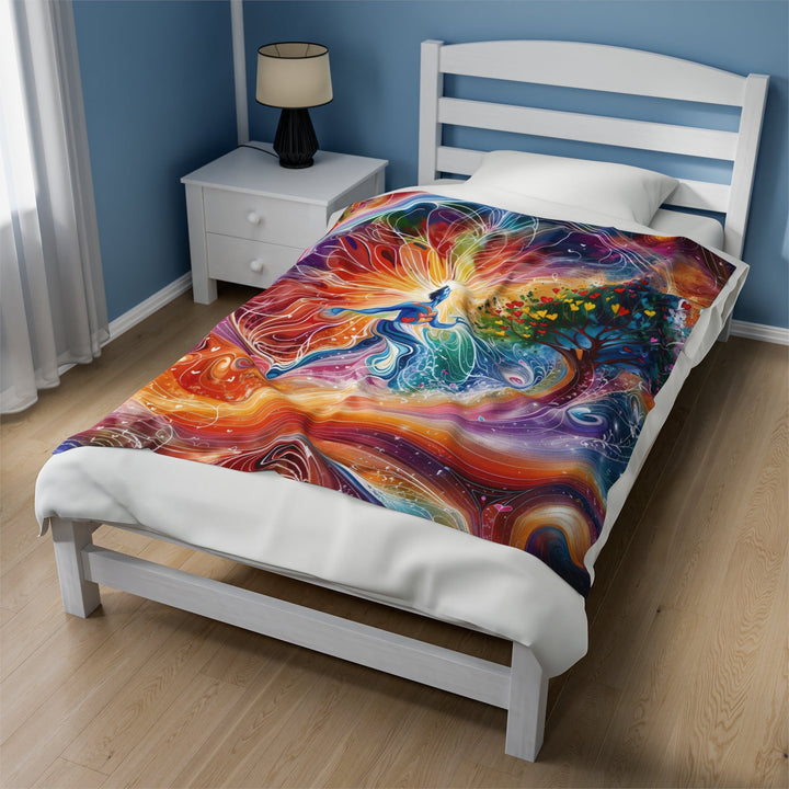 Cosmic Vibrant Energy - Velveteen Plush Blanket - All Over Prints - g(0D·IO) - 30" × 40" - -