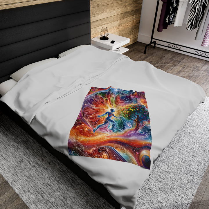 Cosmic Vibrant Energy - Velveteen Plush Blanket - All Over Prints - g(0D·IO) - 30" × 40" - -