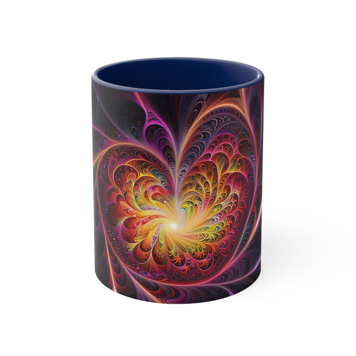 Cosmic Vibrant Heart - Accent Coffee Mug - Mug - g(0D·IO) - Navy - 11oz -