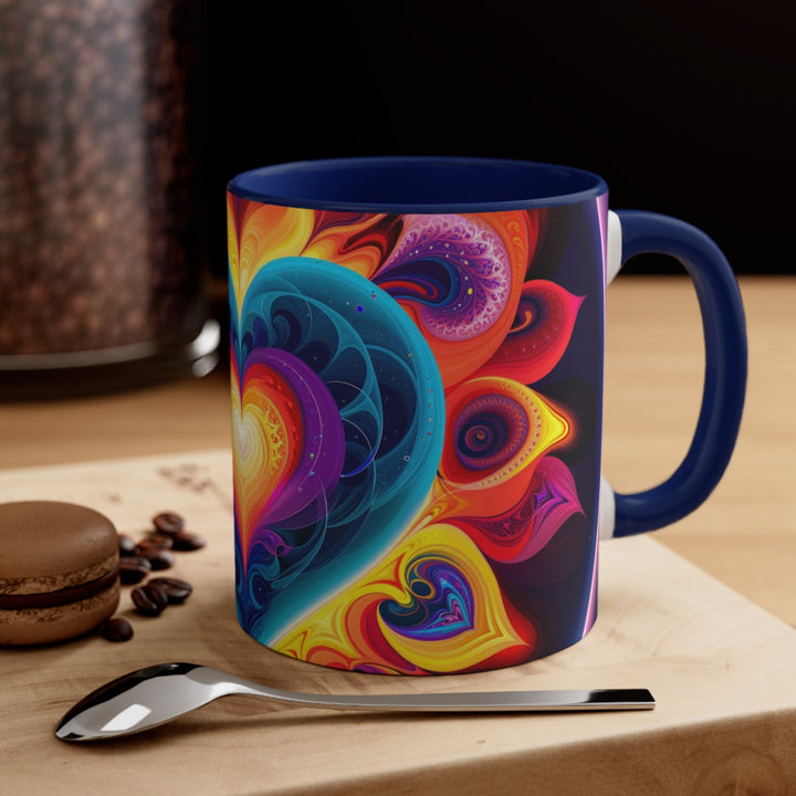 Cosmic Vibrant Heart - Accent Coffee Mug - Mug - g(0D·IO) - Pink - 11oz -