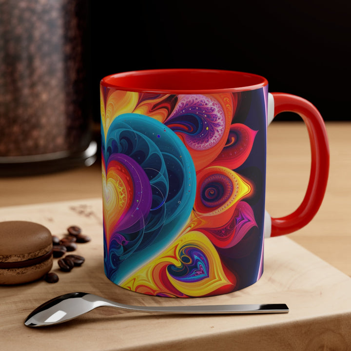 Cosmic Vibrant Heart - Accent Coffee Mug - Mug - g(0D·IO) - Pink - 11oz -