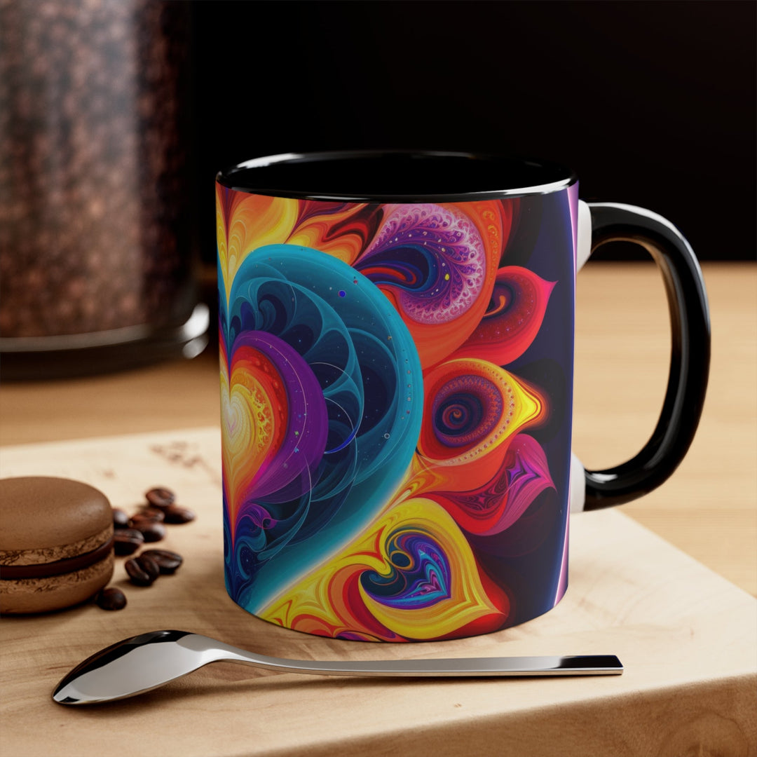 Cosmic Vibrant Heart - Accent Coffee Mug - Mug - g(0D·IO) - Pink - 11oz -