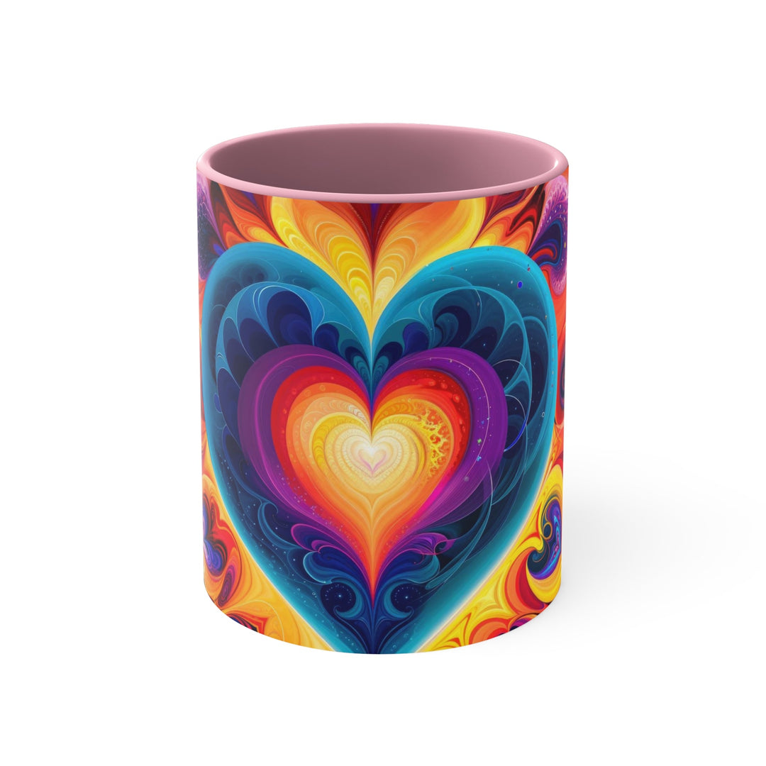 Cosmic Vibrant Heart - Accent Coffee Mug - Mug - g(0D·IO) - Pink - 11oz -