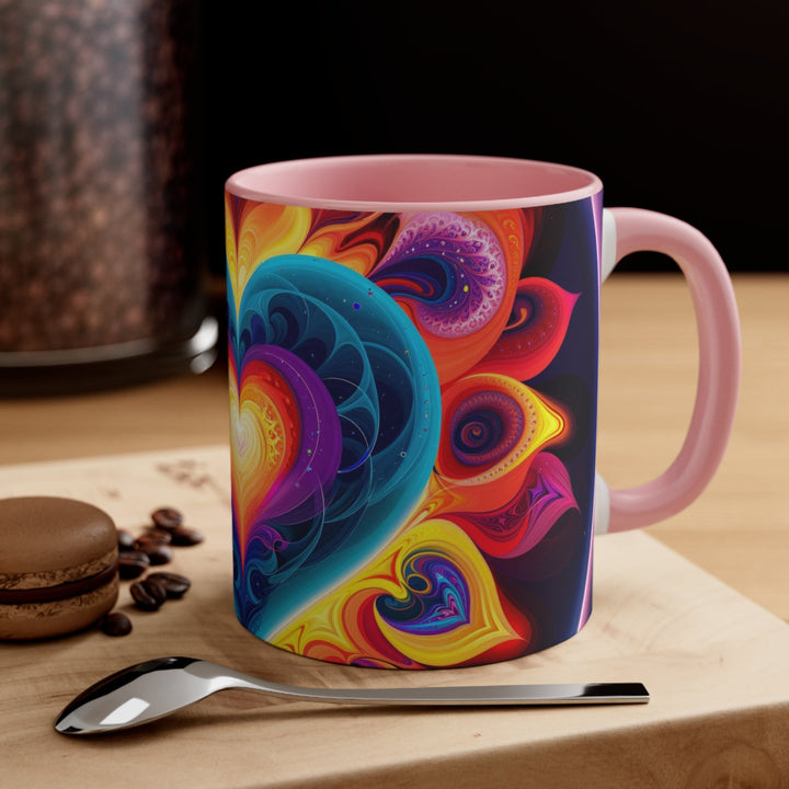 Cosmic Vibrant Heart - Accent Coffee Mug - Mug - g(0D·IO) - Pink - 11oz -