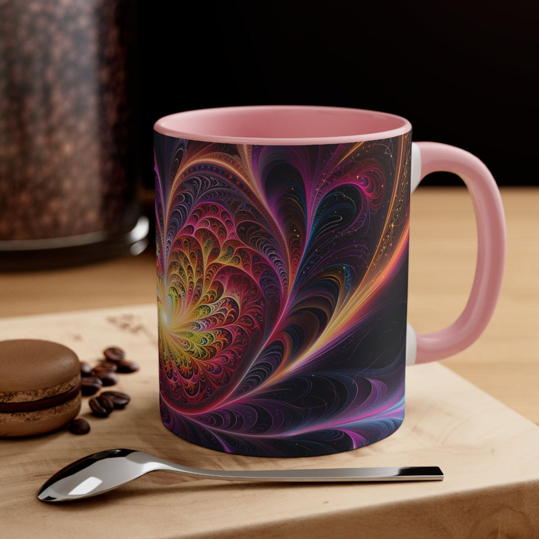 Cosmic Vibrant Heart - Accent Coffee Mug - Mug - g(0D·IO) - Pink - 11oz -