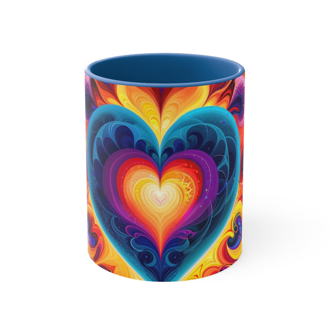 Cosmic Vibrant Heart - Accent Coffee Mug - Mug - g(0D·IO) - Blue - 11oz -