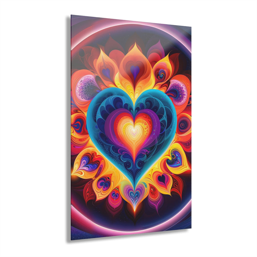 Cosmic Vibrant Heart - Acrylic Prints (French Cleat Hanging) - Home Decor - g(0D·IO) - 24" x 36" (Vertical) - 0.25'' -