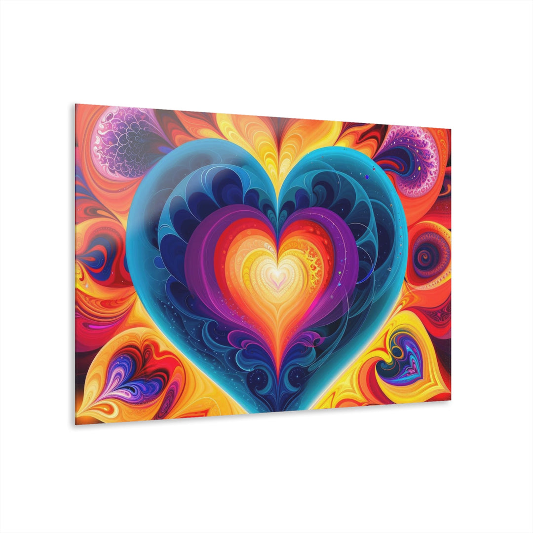Cosmic Vibrant Heart - Acrylic Prints (French Cleat Hanging) - Home Decor - g(0D·IO) - 36" x 24" (Horizontal) - 0.25'' -
