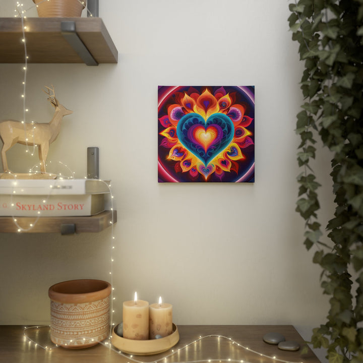 Cosmic Vibrant Heart - Canvas Photo Tile - Canvas - g(0D·IO) - 8" x 8" (Square) - 0.5" -