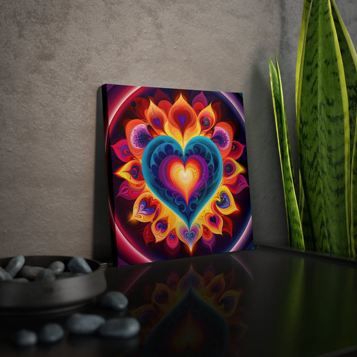 Cosmic Vibrant Heart - Canvas Photo Tile - Canvas - g(0D·IO) - 8" x 8" (Square) - 0.5" -