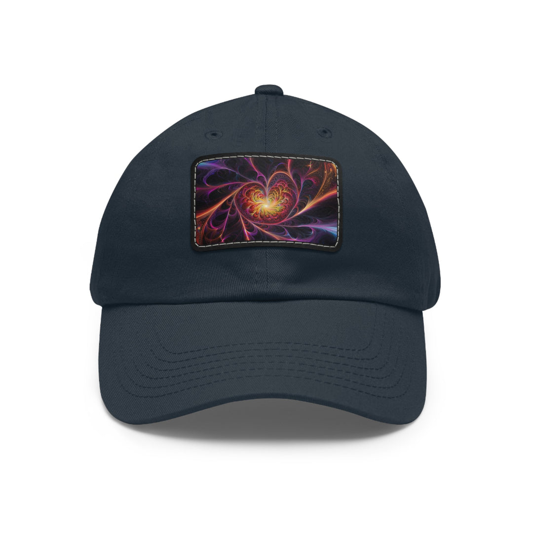 Cosmic Vibrant Heart - Dad Hat - Hats - g(0D·IO) - Navy / Black patch - Rectangle - One size