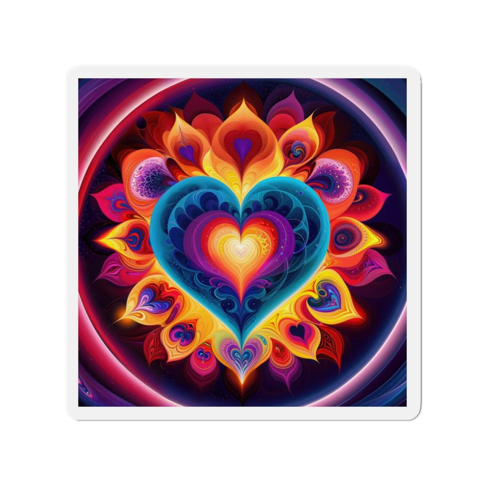 Cosmic Vibrant Heart - Die-cut Magnet - Home Decor - g(0D·IO) - 3" x 3" - Die-Cut - 1 pc
