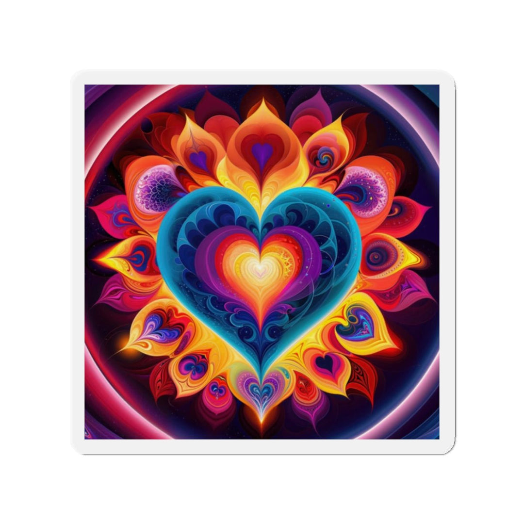 Cosmic Vibrant Heart - Die-cut Magnet - Home Decor - g(0D·IO) - 2" x 2" - Die-Cut - 1 pc