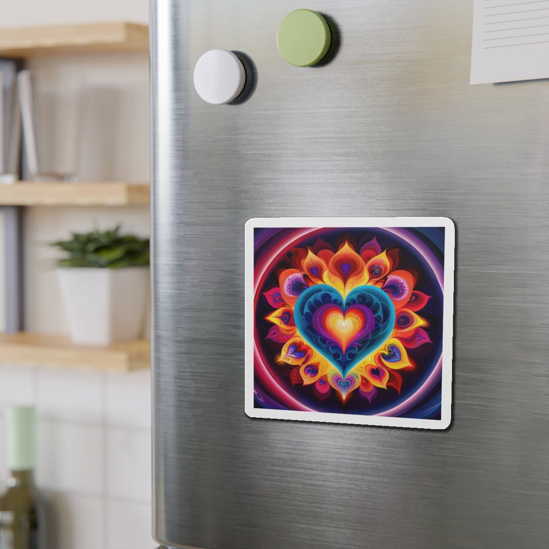 Cosmic Vibrant Heart - Die-cut Magnet - Home Decor - g(0D·IO) - 6 × 6" - Die-Cut - 1 pc