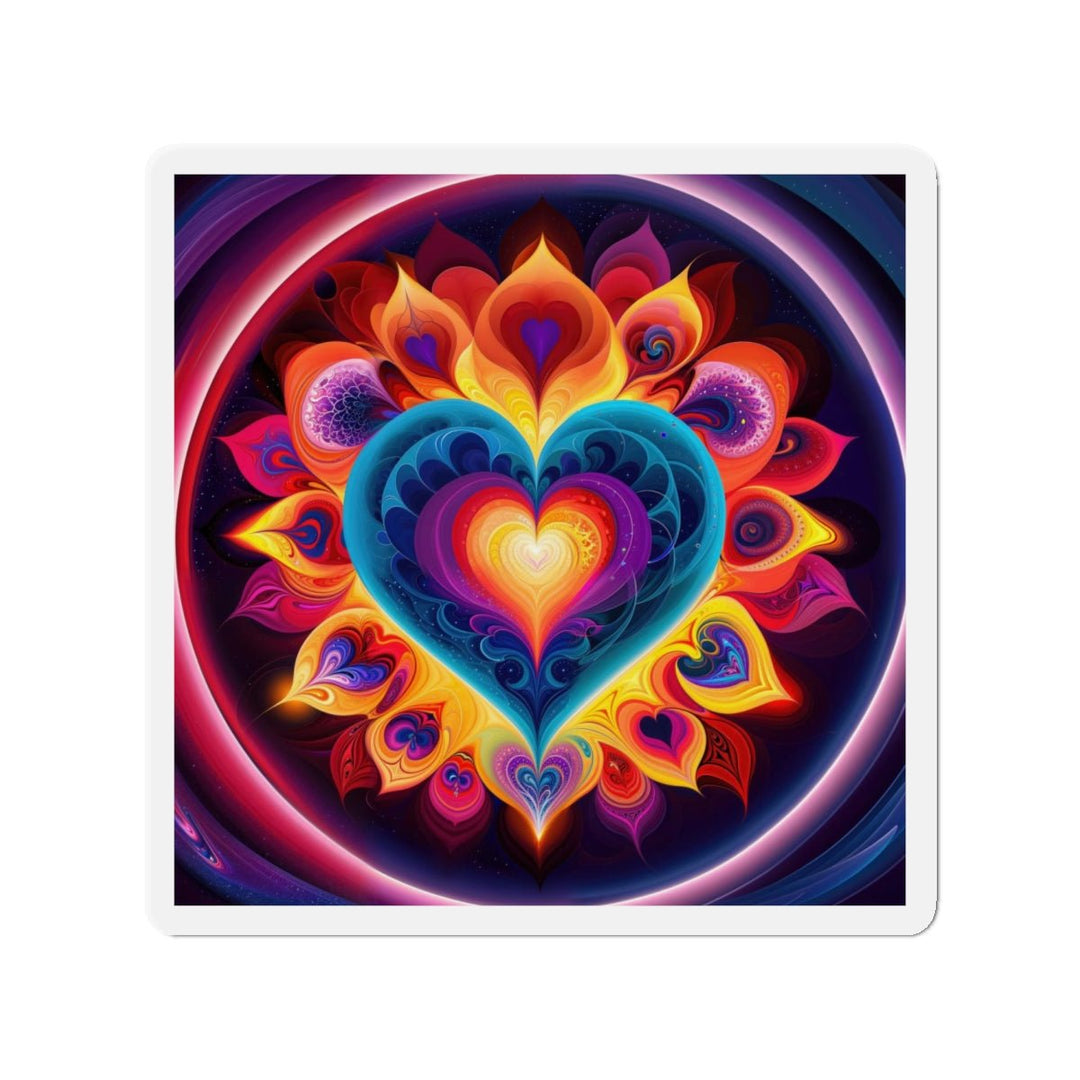 Cosmic Vibrant Heart - Die-cut Magnet - Home Decor - g(0D·IO) - 6 × 6" - Die-Cut - 1 pc