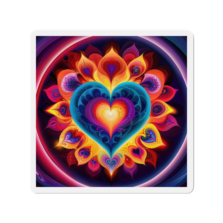 Cosmic Vibrant Heart - Die-cut Magnet - Home Decor - g(0D·IO) - 4" x 4" - Die-Cut - 1 pc