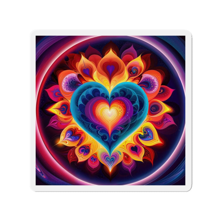 Cosmic Vibrant Heart - Die-cut Magnet - Home Decor - g(0D·IO) - 6 × 6" - Die-Cut - 1 pc