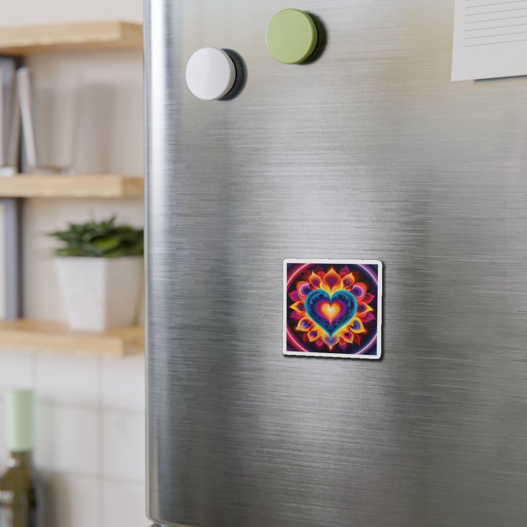 Cosmic Vibrant Heart - Die-cut Magnet - Home Decor - g(0D·IO) - 6 × 6" - Die-Cut - 1 pc