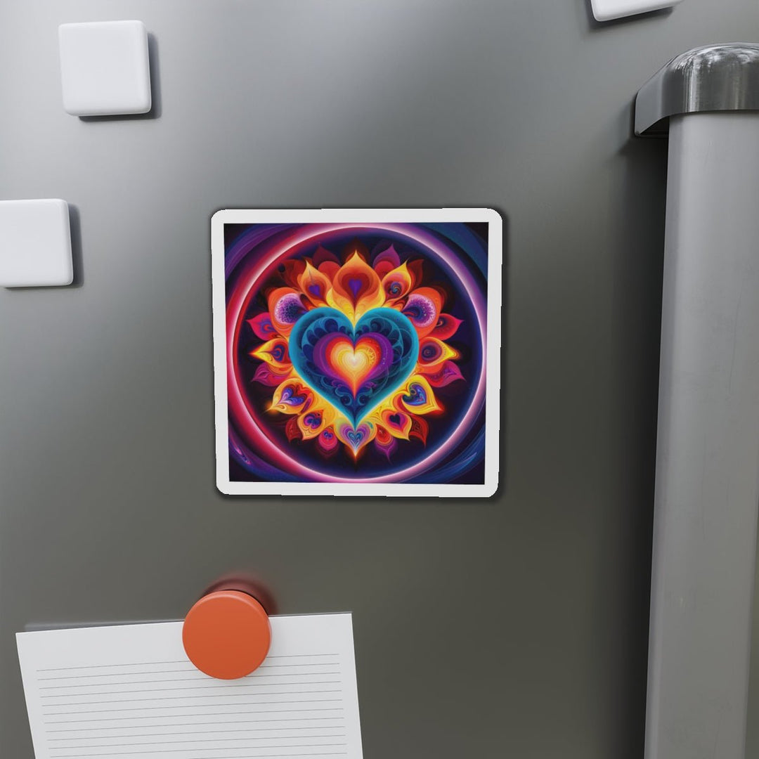 Cosmic Vibrant Heart - Die-cut Magnet - Home Decor - g(0D·IO) - 6 × 6" - Die-Cut - 1 pc