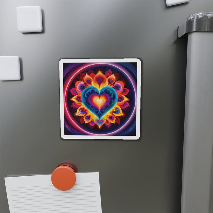 Cosmic Vibrant Heart - Die-cut Magnet - Home Decor - g(0D·IO) - 6 × 6" - Die-Cut - 1 pc