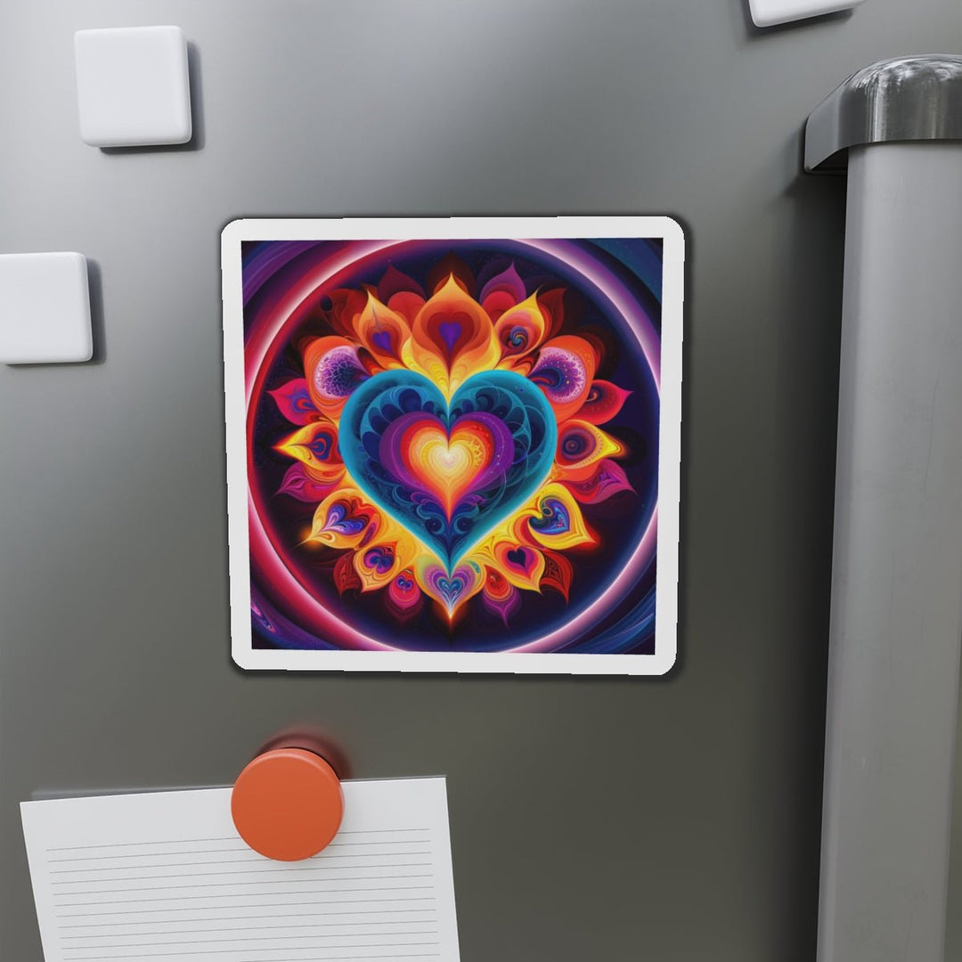 Cosmic Vibrant Heart - Die-cut Magnet - Home Decor - g(0D·IO) - 6 × 6" - Die-Cut - 1 pc