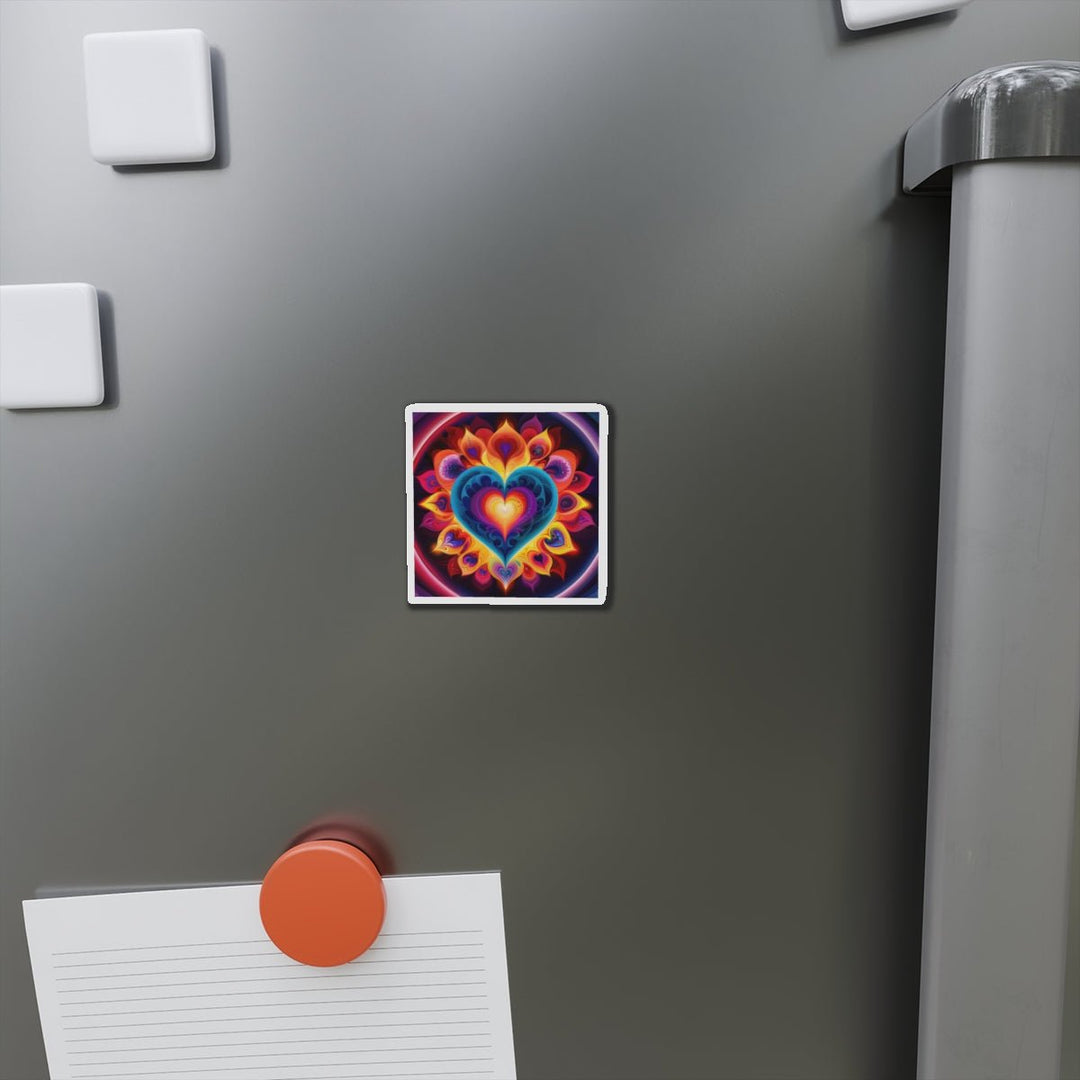 Cosmic Vibrant Heart - Die-cut Magnet - Home Decor - g(0D·IO) - 6 × 6" - Die-Cut - 1 pc