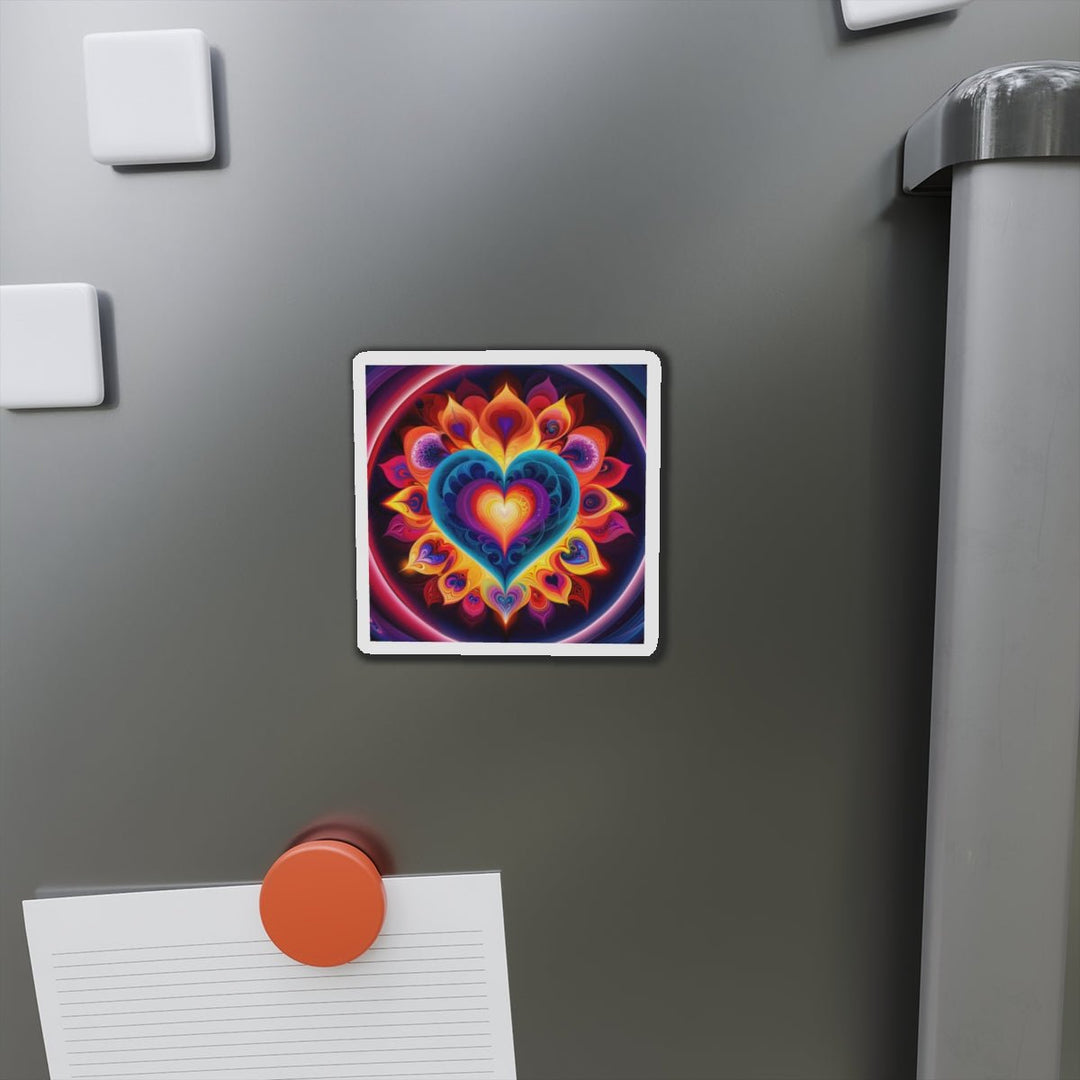 Cosmic Vibrant Heart - Die-cut Magnet - Home Decor - g(0D·IO) - 6 × 6" - Die-Cut - 1 pc
