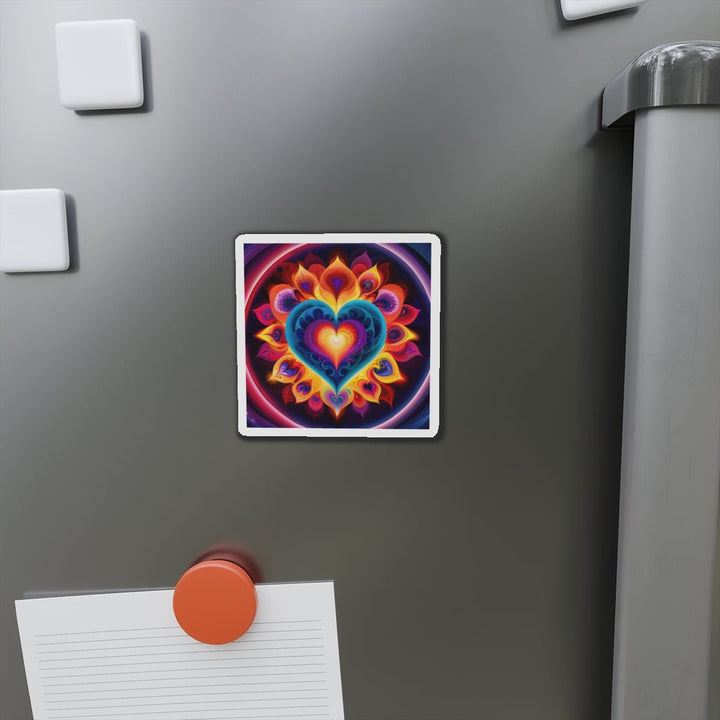 Cosmic Vibrant Heart - Die-cut Magnet - Home Decor - g(0D·IO) - 6 × 6" - Die-Cut - 1 pc