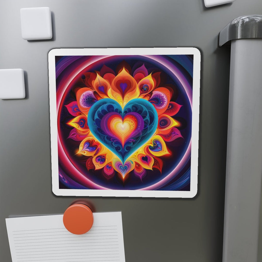 Cosmic Vibrant Heart - Die-cut Magnet - Home Decor - g(0D·IO) - 6 × 6" - Die-Cut - 1 pc