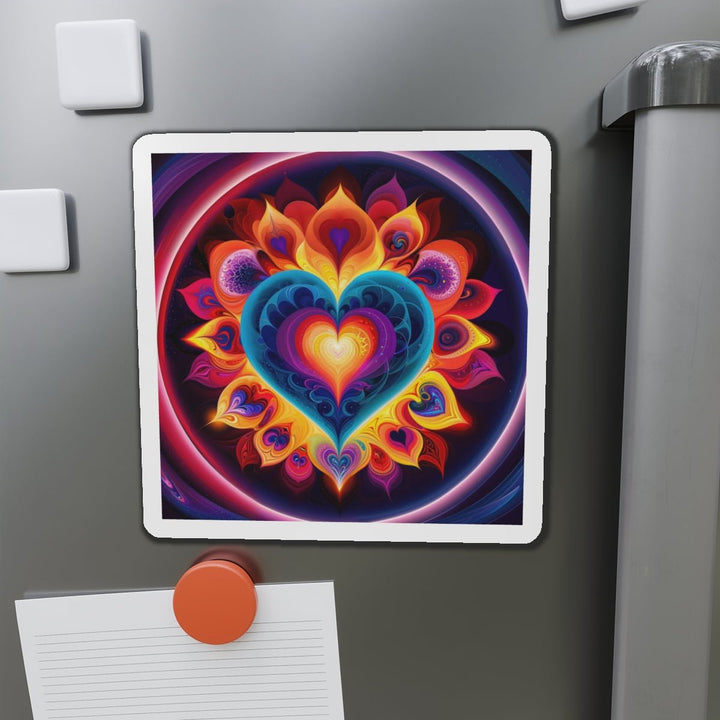 Cosmic Vibrant Heart - Die-cut Magnet - Home Decor - g(0D·IO) - 6 × 6" - Die-Cut - 1 pc