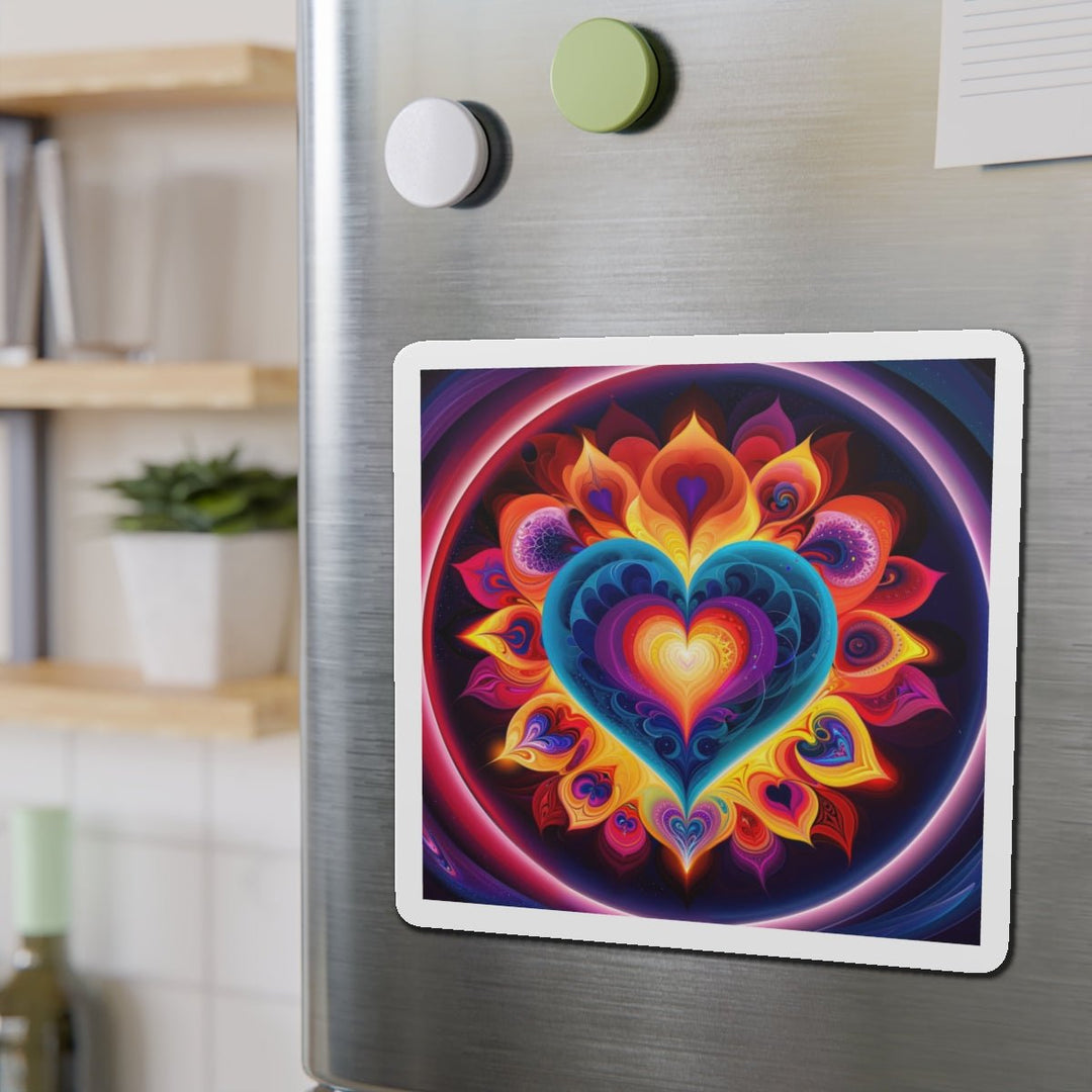 Cosmic Vibrant Heart - Die-cut Magnet - Home Decor - g(0D·IO) - 6 × 6" - Die-Cut - 1 pc