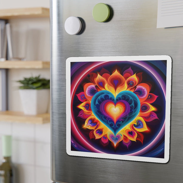 Cosmic Vibrant Heart - Die-cut Magnet - Home Decor - g(0D·IO) - 6 × 6" - Die-Cut - 1 pc