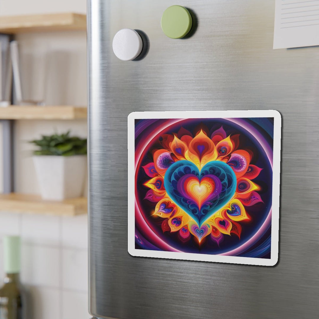 Cosmic Vibrant Heart - Die-cut Magnet - Home Decor - g(0D·IO) - 6 × 6" - Die-Cut - 1 pc