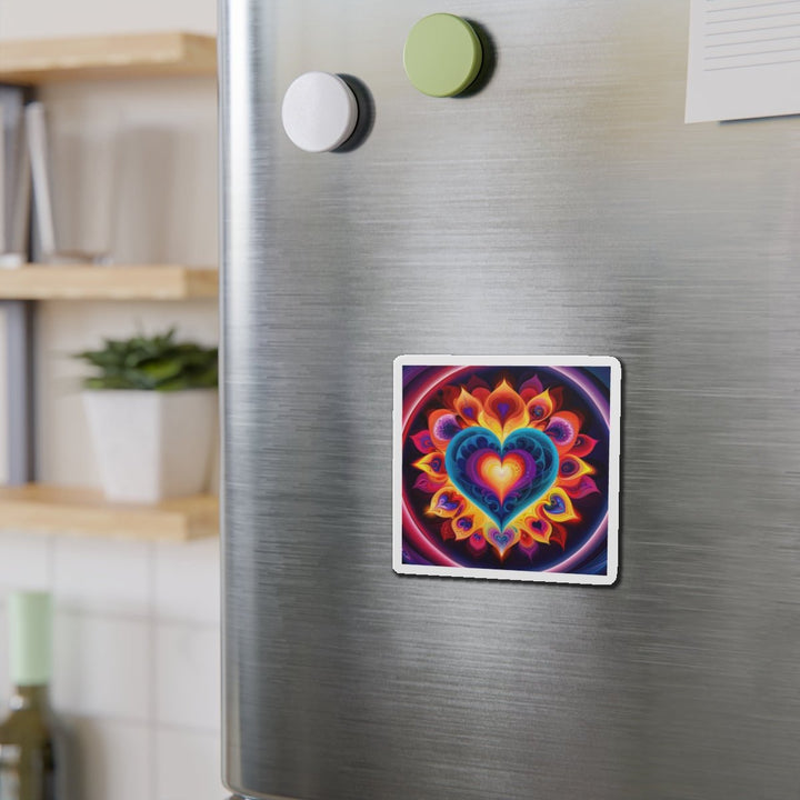 Cosmic Vibrant Heart - Die-cut Magnet - Home Decor - g(0D·IO) - 6 × 6" - Die-Cut - 1 pc