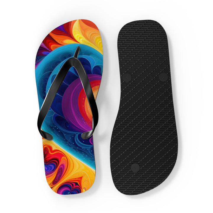 Cosmic Vibrant Heart - Flip Flops - Shoes - g(0D·IO) - XL - Black sole -